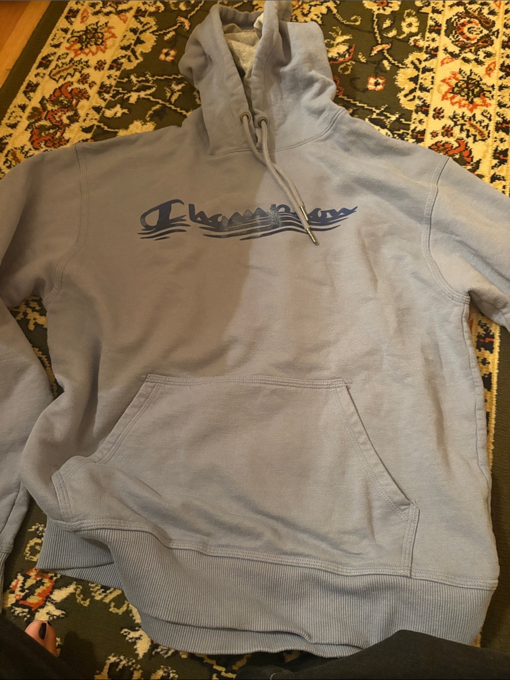 Champion Light Lavender Pullover Hoodie with Script Logo